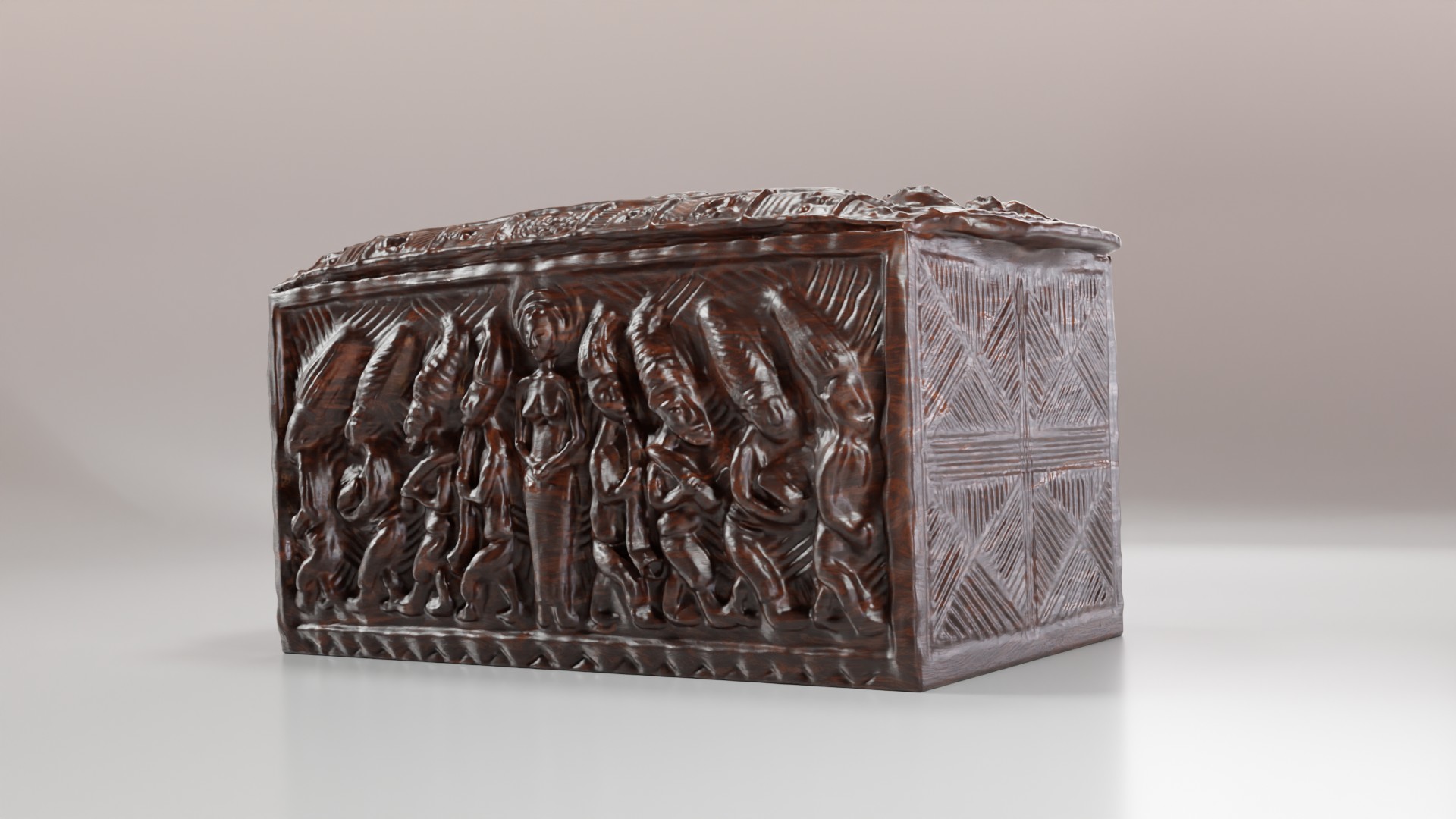 Featured artwork - Àpótí Ọlọ́wẹ̀ carved wooden chest